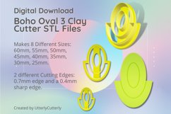 Boho Oval 3 Clay Cutter - Cookie Cutter STL File Product Image 1