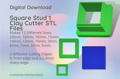 Stud Micro Square 1 Clay Cutter - Cookie Cutter STL File Product Image 1