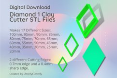 Diamond 1 Clay Cutter - Cookie Cutter STL File Product Image 1