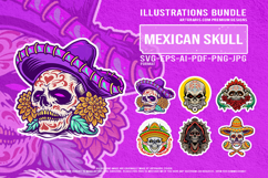 Festival of the Dead Mexican Skull Vector Mascot Designs Product Image 1