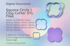 Square Circle 1 Earring Clay Cutter - Cookie Cutter STL File Product Image 1