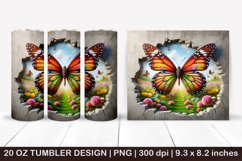 3D tumbler,3D cracked wall, Butterfly Tumbler,Spring Tumbler Product Image 1
