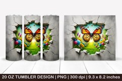 3D tumbler,3D cracked wall, Butterfly Tumbler,Spring Tumbler Product Image 1