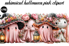 Whimsical Halloween Pink Png Clipart Product Image 1