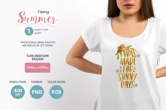 Watercolor Summer Lettering Quote. Sublimation PNG design. Product Image 1