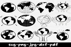 World Map Svg Png Bundle, World Map Svg, World Map Dxf Product Image 1