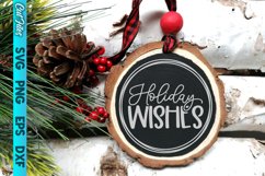 Holiday Wishes Circle SVG Cut File Product Image 1
