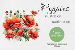 Summer flower Poppies t-shirt sublimation print design png Product Image 1