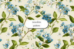 Blue Floral Seamless Pattern with Forget-Me-Not Flowers Product Image 1