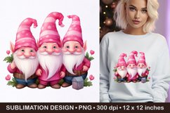 Pink Christmas gnomes- Christmas gnomes sublimation Product Image 1
