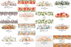 Big Watercolor Flowers Bundle 300 Floral Bouquets, Borders Product Image 7