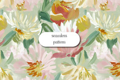 Painterly Floral Seamless Pattern Pastel Garden JPG Product Image 1