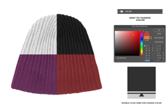 Ribbed Knitted Beanie - Mockup Product Image 7