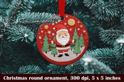 Christmas round ornament- Santa ornament Product Image 1