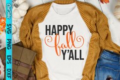 Happy Fall Y'all SVG Cut File Product Image 1