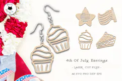 4th Of July Patriotic Earrings Laser Cut Designs Product Image 1
