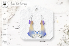 Minimalist Cat Earrings | Pet Laser Cut SVG Product Image 1
