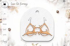 Christmas Teardrop Earrings | Reindeer Laser Cut SVG Product Image 1