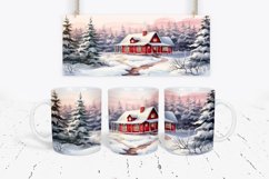 Christmas snowy Sublimation Mug Wrap Product Image 1