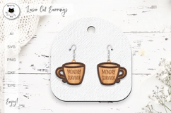 Layered Coffee Cup Earrings Laser Cut | Sarcastic Earrings Product Image 1