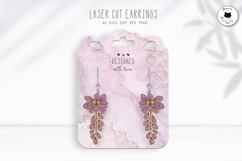 Laser Cut Dangling Flower Earrings | Floral Earrings SVG Product Image 1