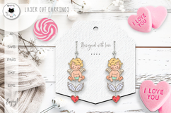 Cute Cupid Laser Cut Earrings | Valentine Earrings SVG Product Image 1