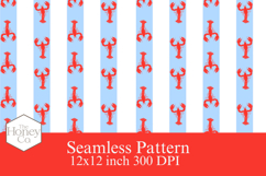 Coastal Granddaughter Lobster and Striped Seamless Pattern Product Image 1