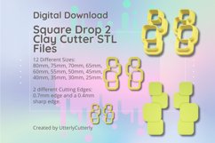Square Drop 2 Clay Cutter - Abstract STL Digital File Downlo Product Image 1