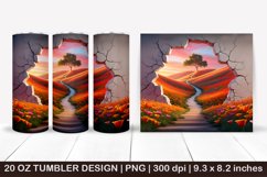 3D tumbler, 3D cracked wall, 3D Brocken wall, Summer Tumbler Product Image 1