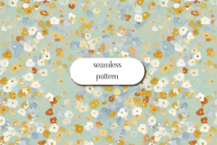 Ditsy Floral Seamless Pattern Sage Pastel Flowers JPG Product Image 1