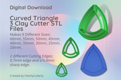 Curved Triangle 3 Clay Cutter - Cookie Cutter STL File Product Image 1