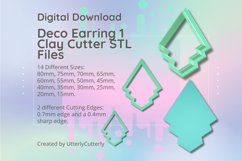 Deco Earring 1 Clay Cutter - Fan STL Digital File Download- Product Image 1