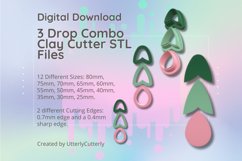 Clay Cutter STL File - 3 Drop Combo - Earring Digital File D Product Image 1