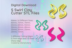 Clay Cutter STL File Retro S Swirl - Earring Digital File Do Product Image 1