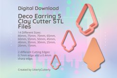 Deco Earring 5 Clay Cutter - Fan STL Digital File Download- Product Image 1