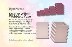 Square Wobble Vase 1 STL File - Digital Download -5 Sizes- H Product Image 1