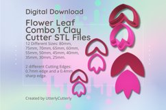 Clay Cutter STL File - Flower Leaf 1 Combo - Earring Digital Product Image 1