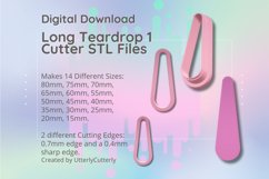 Clay Cutter STL File Long Teardrop 1- Earring Digital File D Product Image 1