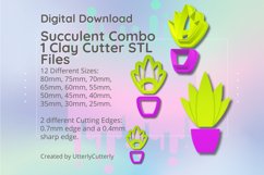 Clay Cutter STL File - Succulent Combo 1 - Earring Digital F Product Image 1