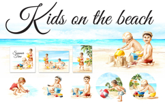Kids on the beach Product Image 1