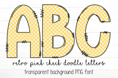 Retro Groovy Yellow Check Doodle Letter Alphabet PNG Product Image 1