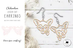 Chihuahua Dog Laser Cut Earrings | Dog Breed SVG Product Image 1