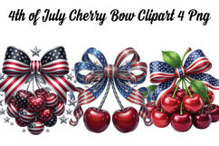 4th of July Cherry Bow Png Clipart Product Image 1