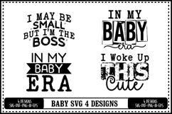 Funny Baby Svg 4 Designs, Baby Shower Svg, Newborn Svg Product Image 1
