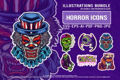 Spooky bat monster zombie nurse clown death horror artwork Product Image 1