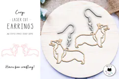 Welsh Corgi Dog Earrings Laser Cut File | Laser Jewelry Product Image 1