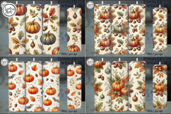 Seamless Cute Pumpkin Tumbler Wrap Sublimation, 20 oz Product Image 2