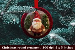 Christmas gnome ornament- Christmas round ornament. Product Image 1