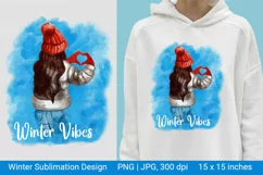 Winter Vibes. Sublimation Winter. Winter Fashion Girl. Product Image 1