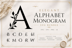 Elegant Floral Alphabet Monogram SVG Bundle Product Image 2